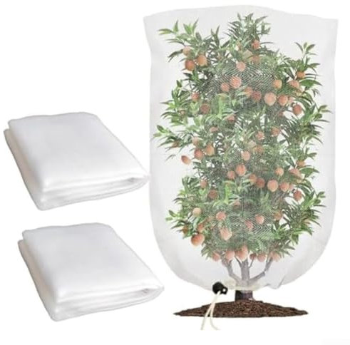 Lot de 2 filets de protection contre les insectes avec cordon de serrage pour intérieur et extérieur (1 x 1 m)