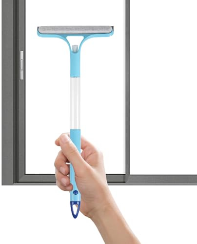 Hozaenwa Limpiaes con Racleta, Limpiador de Espejos con Pulverizador, Ergonómico Limpiaes para Paneles Solares, Espejo, Baño, Puerta de, Encimera, Baldosa y Parabrisas del Coche