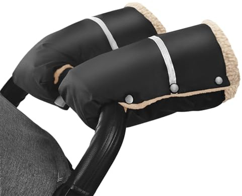 Flintronic Scaldamani per Passeggino, Guanti Extra Spessi per Passeggino, Impermeabili, Antivento e Antigelo, Taglia Universale, Guanti Invernali per Passeggino - Striscia Riflettente