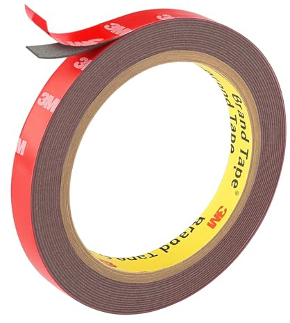 Ruban adhésif double face 13 mm x 4,7 m noir, ruban adhésif double face épais et résistant, ruban adhésif extra fort et imperméable, idéal pour les bandes LED automobiles, applications intérieures et