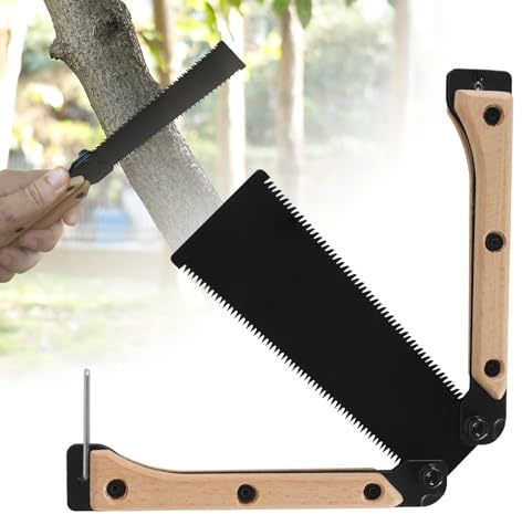 Hand Saw 120mm/4.7 Inch Japanese Folding Pruning Saw 13/14 TPI Double Edges 3 Side Grinding Gear SK5 Blade Wood Flush Cut Saws for Camping Woodworking & DIY