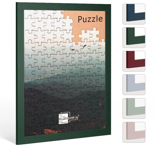 Bildershop-24 Cornice puzzle Paris verde abete 59,2 x 84,3 cm (circa 1500 pezzi)
