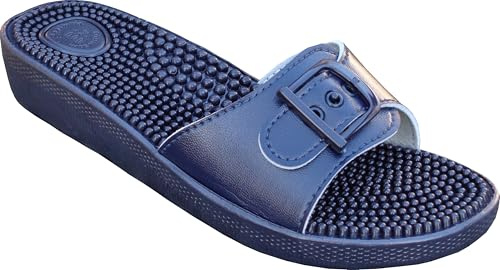 EKO FIT Sandales avec Semelle Massante et Pointes TINA - Réactive la Circulation, bleu marine, 36 EU