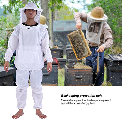 Zerodis Professional Beekeeper Protective Suit with Hooded Jacket and Pants, Beekeeping Equipment Apparel