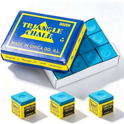 EceoThsy Pack De 12 Tizas Premium para Mejora De Precisión Y Control Juego Completo De Tizas De Billar Azul Jugadores Billar Profesionales Y Aficionados, Incluye Estuche De Almacenamiento