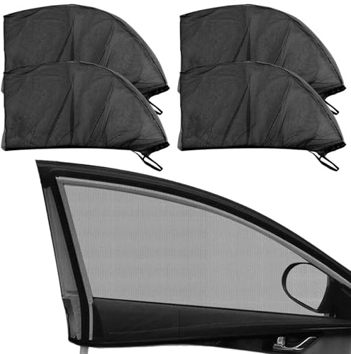 Tryagat 4 Pezzi Zanzariera per Auto per Fiat Panda Cross City Cross Hybrid 2021-2023 2024, Parasole Traspirante Schermo Protezione Alta Densità Rete Insetti Accessori