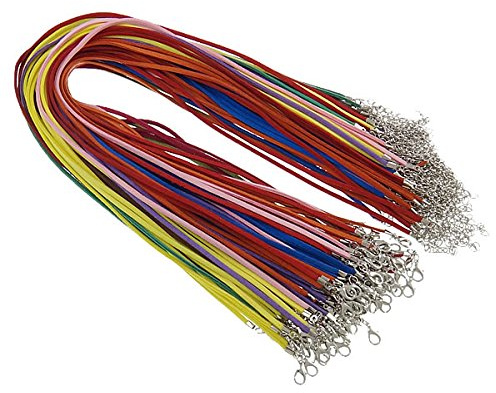Perlin 10 collares de terciopelo de cuero de 46 cm con cierre de mosquetón y cadena de extensión, para fabricación de joyas DIY (juego de mezcla)