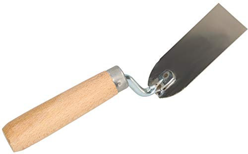 Kotarbau® Truelle de maçon en acier inoxydable 100 mm x 50 mm avec manche en bois Truelle de plâtre carrée Spatule de stucateur indispensable pour travaux de maçonnerie