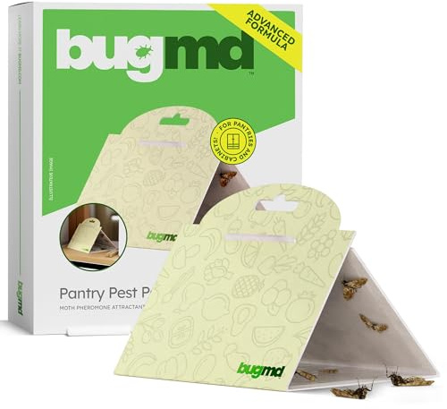 BugMD Pantry Moth Traps (6-Pack) – Pheromone-Based Sticky Glue Traps, Non-Toxic, Kills Indian Meal Moths – Kitchen & Food-Storage Safe - Original