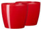 Tymar Pot de Fleurs, Pot de Plantes en Plastique, Lot de 2, Forme Ronde, Cache-Pot (Rouge, ø 30 cm)