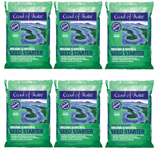 Coast of Maine, 8qt (Pack of 6) Sprout Island Blend, Organic & Natural Seed Starter for Seed Germination & Root Plant Cuttings