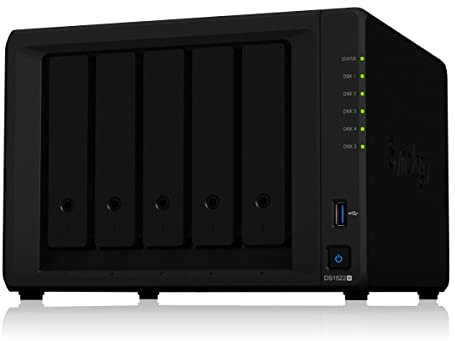 Synology DS1522+ 5-Bay Desktop NAS Solution 5x3,5/2,5 SATA HDD/SSD, 2x M.2 2280 NVMe SSD, 8GB RAM