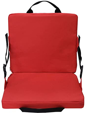 BEIJIALY Coussin de Siège de Stade Portable, Siège de Gradin Pliable, Siège Rembourré Léger pour événements Sportifs et Concerts en Plein Air, Coussin de Gradin avec Dossier(Rouge)