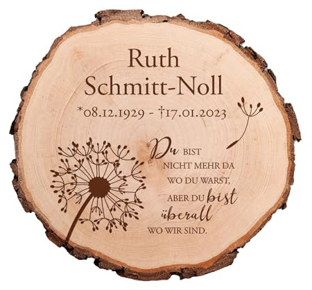 Disco de árbol conmemorativo con flor de luto, regalo de luto con grabado personalizado para la tumba, regalos de luto, regalo funerario, regalo de luto, decoración de tumba