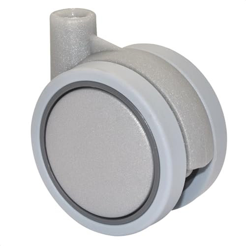 WAGNER 01002901 - Rueda doble para muebles (60 mm de diámetro, 70 mm de altura, 50 kg), color plateado