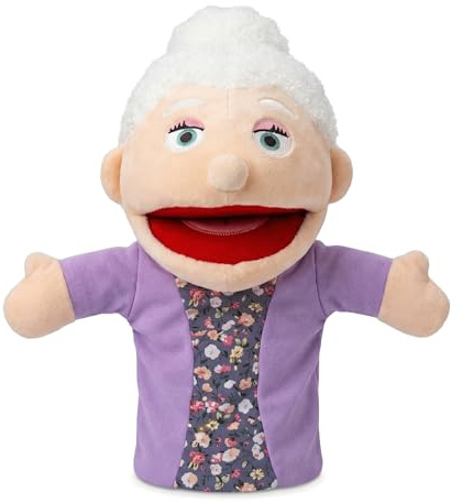 LOMTRATS Marionette a mano per bambini,Include nonno,nonna,papà,mamma,figlia,figlio con bocche aperte mobili,perfette per raccontare storie,insegnare,regali di compleanno,1Pcs