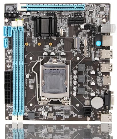 Yunir Desktop Motherboard, H61 6Xusb2.0 Ddr3 M.2 Nvme Ngff 100Mbps Lan Micro Atx Motherboard For Lga1155 Socket I3 I5 I7, All Solidstate Capacitor Design, HD Vga Ouput