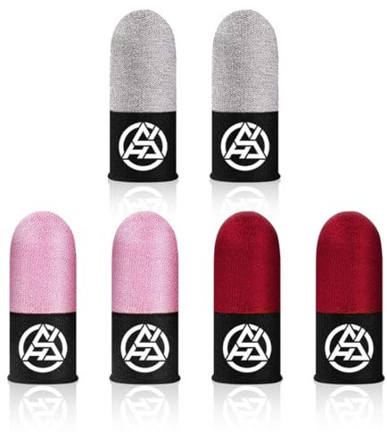 Teegxddy Dedales Gamer - 3 Pares Mobile Game Finger Sleeve,Anti-Sudor Pantalla Táctil De Dedo Manga Transpirable Pulgar y El Dedo Índice,Antideslizante, Brilla por la Noche