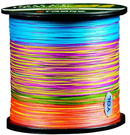 Braided Fishing Line 12 Strand, PE Braided Fishing Line 109/547/1093Yds High Abrasion Resistance, Zero Stretch, Heavy Duty, Super Durable, Extra Visibility,Rainbow-21.3kg/0.26mm/109YD