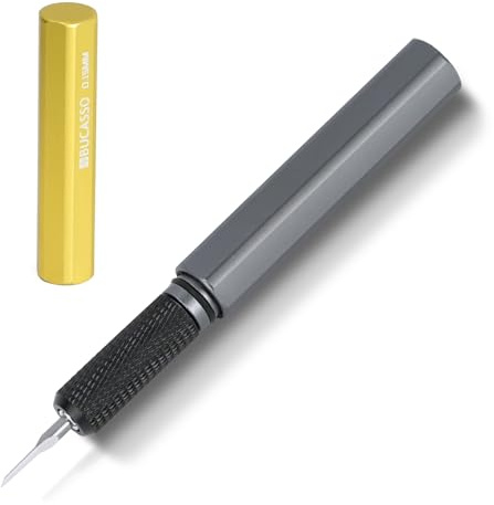 Bucasoo Model Scriber, Line Scriber with Tungsten Steel Blades, Model Scribing Tool for Modelling Hobby, RG Scale Model, Gundam Model Kit, Plastic Models, Resin GK Carved Engraved Lines（0.15）