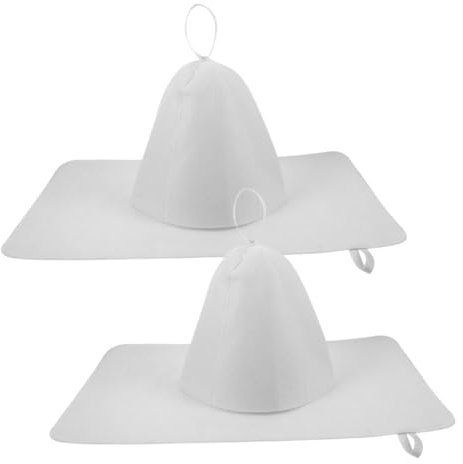 PACKOVE Felt Sauna Hat Set 4-Piece Heat Insulation Accessories for Men and Women Absorbent Bath Cap for Sauna Vaporarium Head Cover