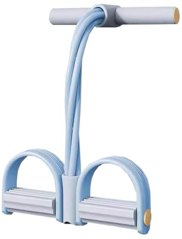 Bandas Elásticas con Pedal - Pedal De Tensión De 4 Tubos con Asas para Ejercicios - Equipo Entrenamiento Fuerza Elástico para Abdomen Muñeca Tobillo Pierna Pecho Cintura Core Estiramiento