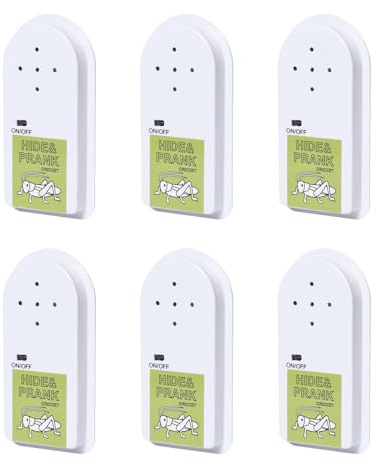 6 Pezzi Scherzo con Rumori di Grilli con 4 Suoni, Cricket Noise Maker Prank, Scherzi Fastidiosi Nascosti Grillo Rumoroso, Dispositivo per Scherzi, Funny Office Pranks per Feste Ufficio Casa Scuol