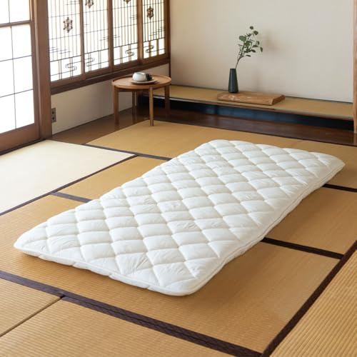 EMOOR Futón Japonés Premium CLASSE 90 x 200 cm, Plegable para Dormir Tradicional, Almohadilla de algodón