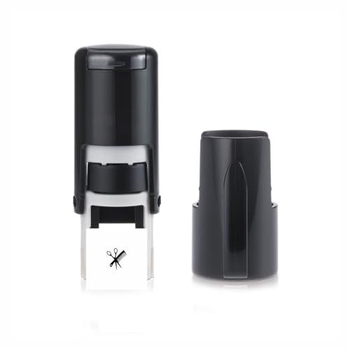 Scissors & Comb Stamp – Loyalty Card Stamper - Self Inking Black Ink – Approx. 11mm
