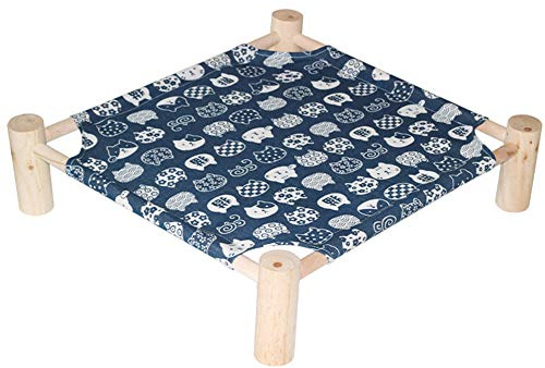 ETOPARS Lettino da Campeggio Portatile per Gattino, Lettini per Gatti Estate, Letto in Legno Antiscivolo Lavabile in Rete Traspirante per Gatti