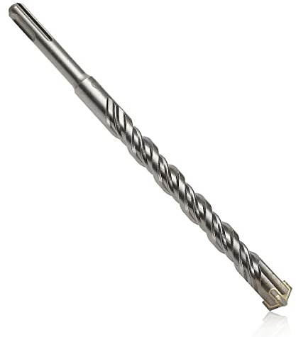 2 punte per trapano a percussione SDS Plus, con codolo rotondo, punte per trapano a croce per fori in cemento, piastrelle di ceramica, pietra, metallo, plastica (6,5 x 210 mm)
