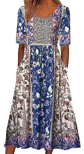 WVONIF Robe Femme Ete Chic Chic et Elegant l'église décontractée Impression en Chiffon à Manches Longues Paire avec Jupe Plissée Vêtements Femme Élégant Chemise Robes De Soie Robe Boheme Femme