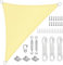 AFXXE Dreieckiges Sonnensegel 3x3x3m - Wasserdicht, UV-Schutz, Segeltuch, Ohne Bohren - Ideal für Balkon/Garten/Terrasse/Camping (Beige)