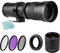 HUIOP Appareil photo MF Super Téléobjectif Zoom F/8.3-16 420-800mm T Mount + Ensemble de filtres UV/CPL/FLD + 2X téléconvertisseur 420-800mm + Bague d'adaptation T2- de remplacement pour Canon EF-moun
