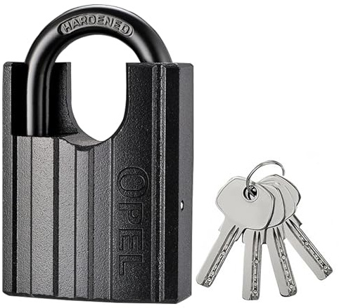 Robustes Vorhängeschloss mit 4 Schlüsseln, für Lager, Container, Garage, Rollladen, Tor, Kette, Schuppen, Schließfach, Vorhängeschlösser (50 mm)