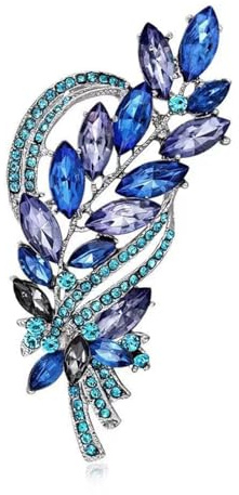 Vbvbip Collection Élégante de Broches Nature pour Femmes - 6 Styles incluant des Fleurs, des Arbres, et des Designs Géométriques avec des Pierres Précieuses et des Diamants, pour la Saint-Valentin, le