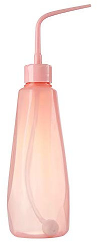 Fodattm Arrosoir en plastique pour plantes grasses 480 ml avec tube souple et tête en forme de boule avec ventouse rose
