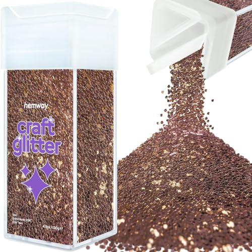 Hemway Craft Glitter Shaker Bronze Brown 130g Extra Chunky | for Resin & Epoxy Crafts, Christmas Art Supplies, Nail, Body, Face, Eye, Festival, Crafting, Slime, Sparkle