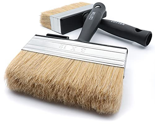 COTTAM Block Brush (x2) | 5 Inch | For Paste Wallpaper Fence Deck Shed Slurry Masonry | General Purpose Large Paint Brush