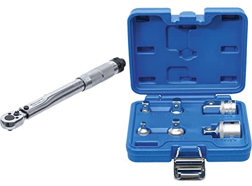 BGS Do it yourself 987 | Drehmomentschlüssel | 6,3 mm (1/4) | 2-24 Nm & BGS 199 | Adapter-Satz | 6-tlg. | 1/4 auf 3/8, 3/8 auf 1/4, 3/8 auf 1/2, 1/2 auf 3/8, 1/2 auf 3/4, 3/4 auf 1/2