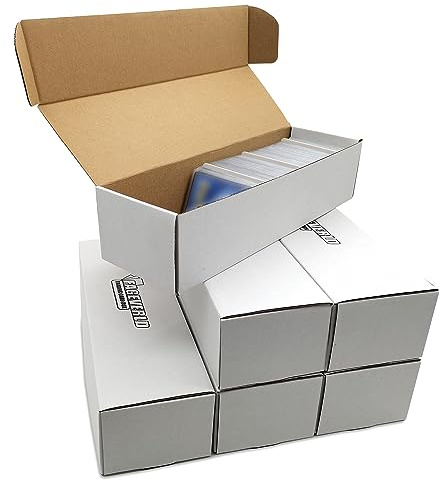 Fageverld Trading Card Storage Box, Mtg Storage Box with Dividers, Cardboard Collector Box for TCG, Baseball Sports Cards, 6 Count
