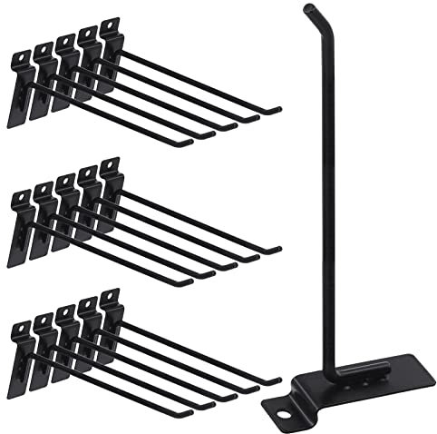 Swpeet Assortiment de 20 crochets robustes de 20,3 cm pour panneau à lattes - Accessoires pour panneau à lattes - Crochets muraux pour panneaux perforés - Crochets d'affichage pour vente au détail -