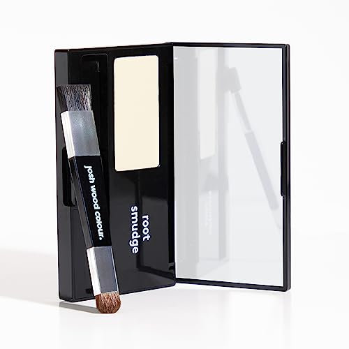 Josh Wood Colour Pinceau à deux extrémités et miroir compact – Poudre satinée légère avec formule non grasse, alternative non colorante pour la couverture temporaire des cheveux gris, appliquer sur