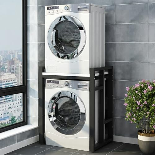 Kit de apilamiento para lavadora y secadora Estante Portátil Sobre Lavadora Y Secadora, Kit de Soporte Apilable para secadoras, Ahorro de espacio Baño Balcón Lavadero Versátil Soporte para lavadora (