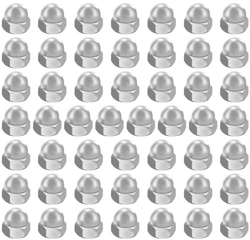 AMZSKU Lot de 50 écrous borgnes M10, forme haute conforme à la norme DIN 1587, en acier inoxydable A2 V2A, écrous borgnes hexagonaux