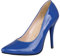 Klarmar Damen Lack Stiletto High Schuhe Ohne Verschluss Elegant Pumps Elegant Abendschuhe Party Pointed Toe Mode Pump Blau Gr 46 EU/48/29CM