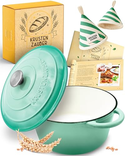 KRUSTENZAUBER Schmortopf mit Deckel oder als Gusseisen Topf zum Brot backen