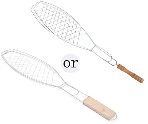 Griglia per pesce con clip per arrosto e carne di maiale con bottone incernierato