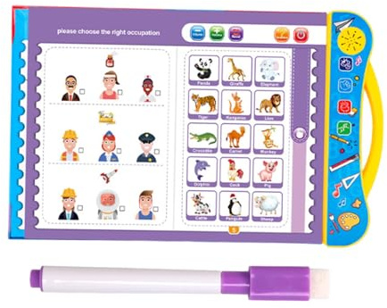 harayaa Livre d'apprentissage de l'anglais, livre audio interactif, jouet éducatif pour enfants d'âge préscolaire