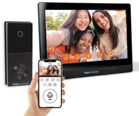 SCS Sentinel VisioWiFi 10 – Interphone Vidéo Filaire - 2 Fils Écran Tactile 10 – Visiophone WiFi Connecté – Application Mobile – Portée 100 m – Maison Surveillance IP65 - PVF0058